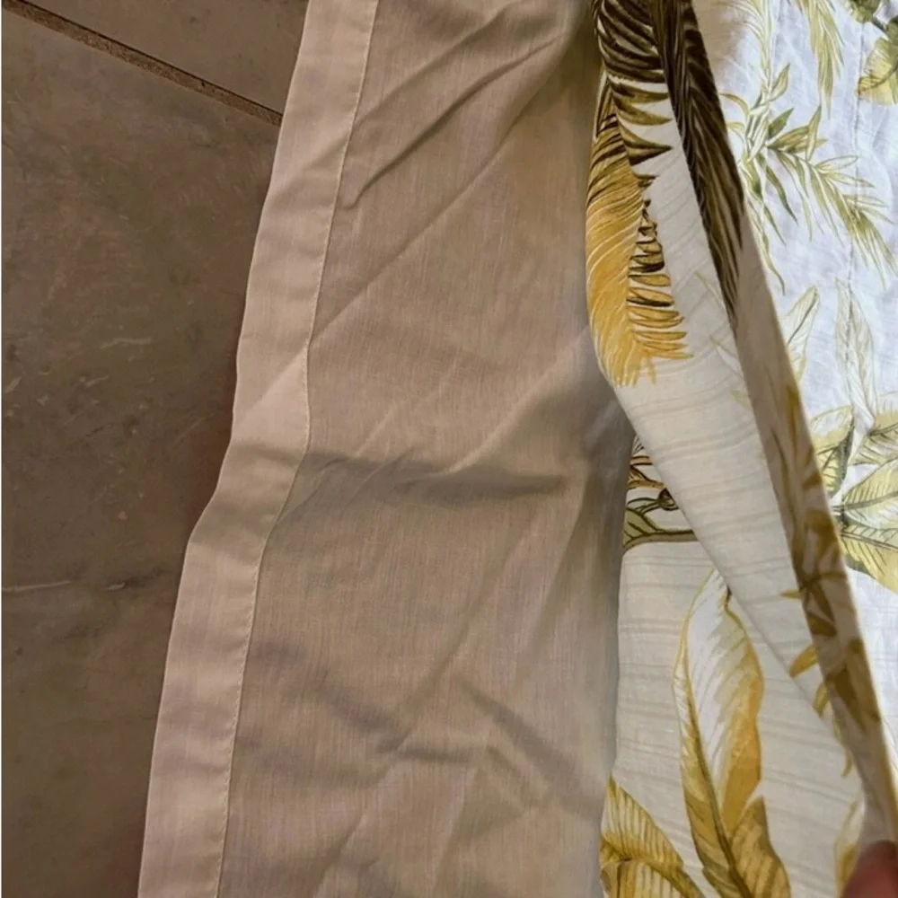 TOMMY BAHAMA Island Botanical Window Lined Valance Tropical Leaves#0901258B